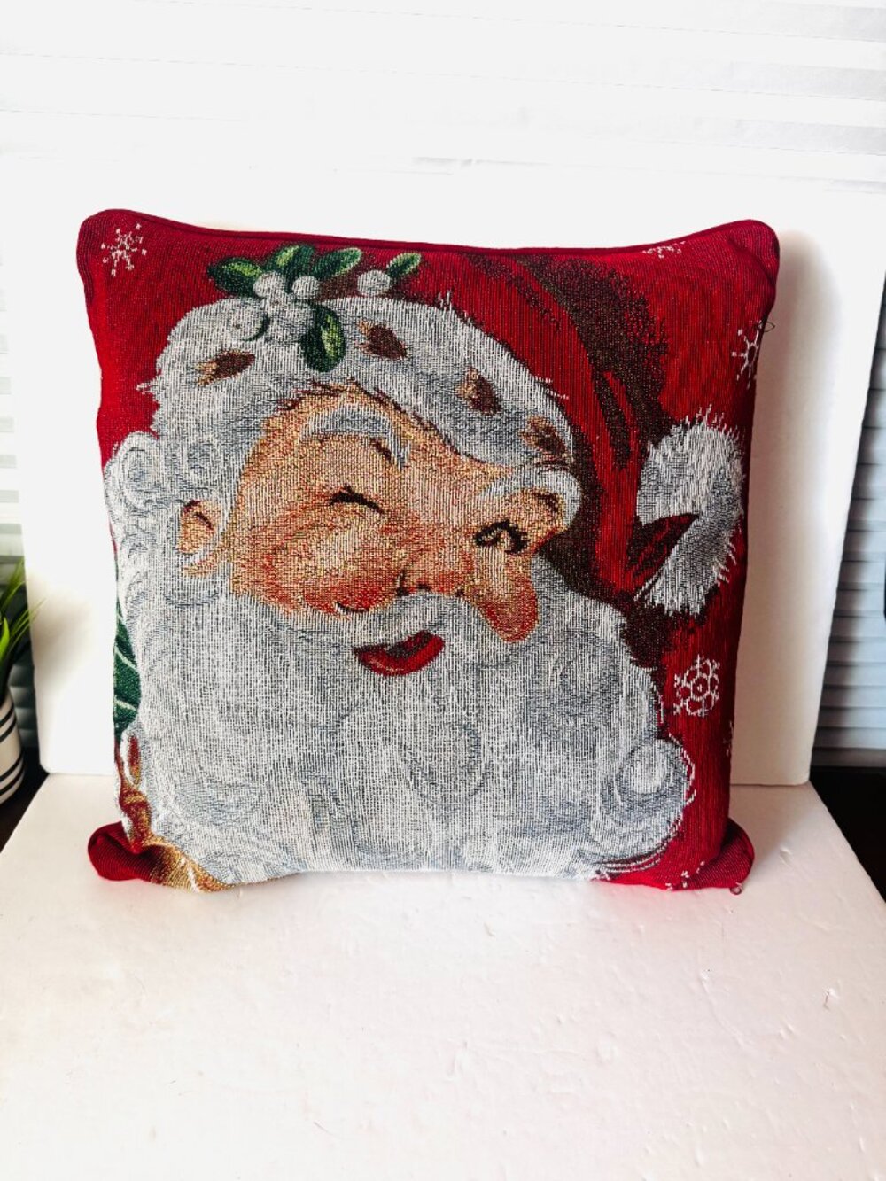 Tapestry Santa Claus Winking 18x18" Pillow Covers Set 2 by Better Homes & Garden